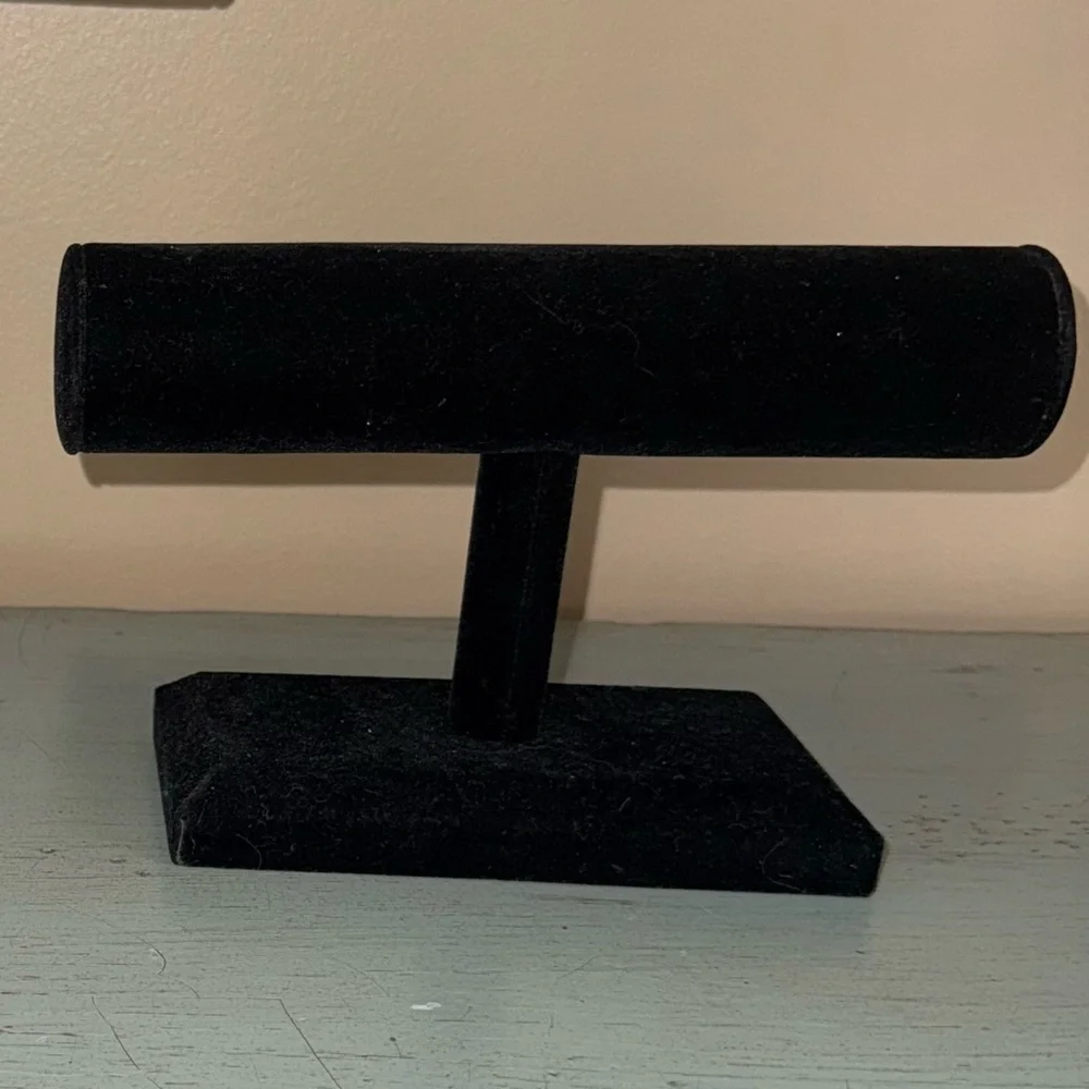 3 Piece Elegant Black Velvet Jewelry Display Stands